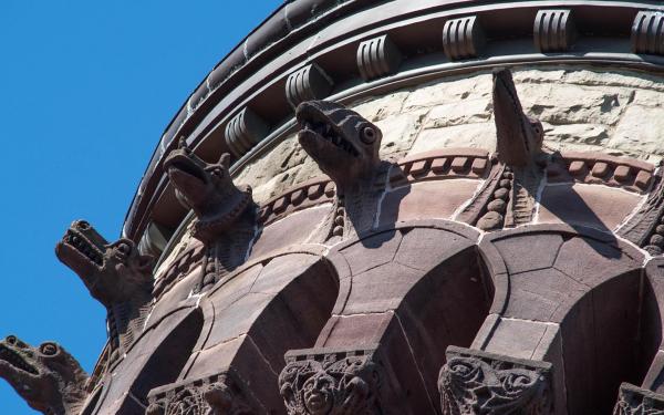 Detail of Orton Hall tower