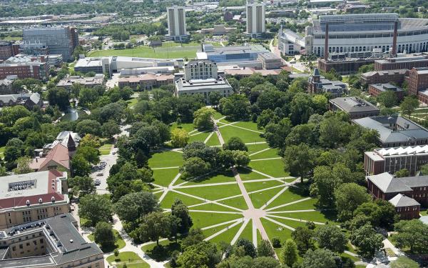 Aerial view of Ohio State Oval